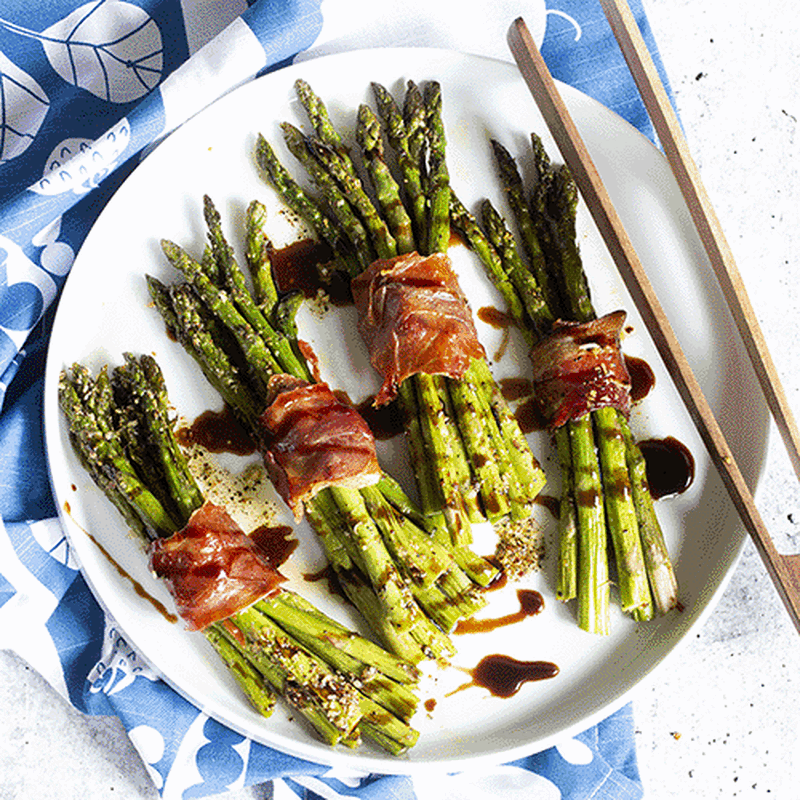 Prosciutto-Wrapped Citrus Pepper Asparagus