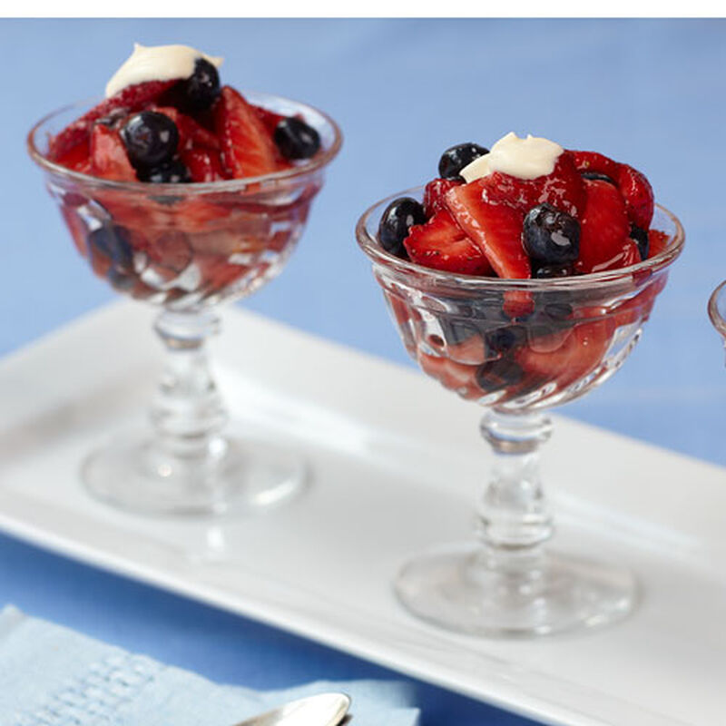 Mixed Berries with Sweetened Cr&egrave;me Fraiche
